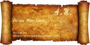 Áron Mariann névjegykártya