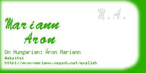 mariann aron business card